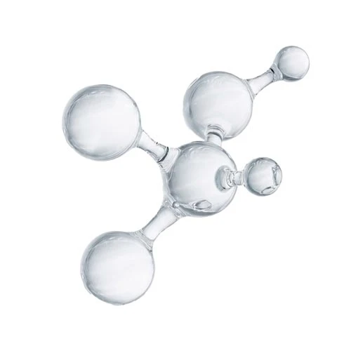 Ball-and-stick molecular model showing a central atom bonded to four surrounding atoms in a tetrahedral arrangement.